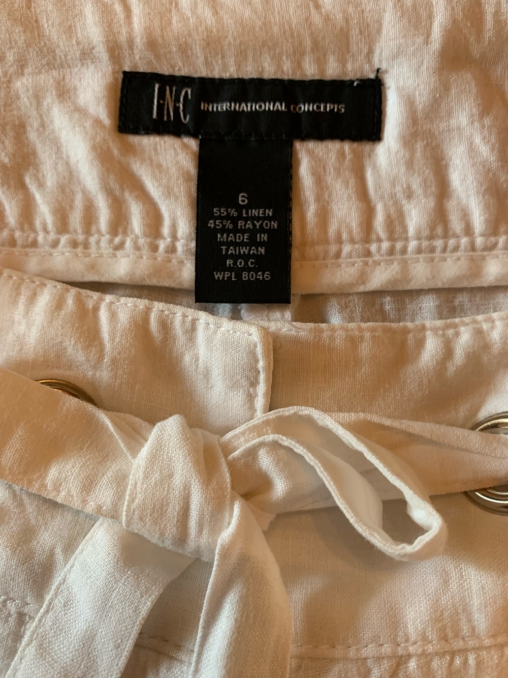 White Wide-Leg Drawstring Pants - Picture 2 of 6